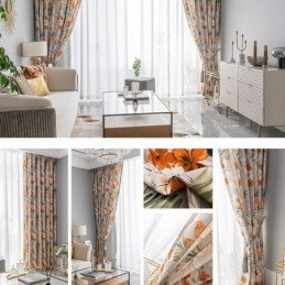 Moderne Gardine Nach Maß Gardine Blumen Druck Home