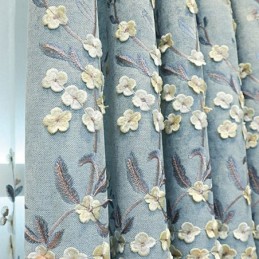 Chenille-Vorhang, Maßanfertigung, Vorhang Im Nordischen Stil, Blumenstickerei