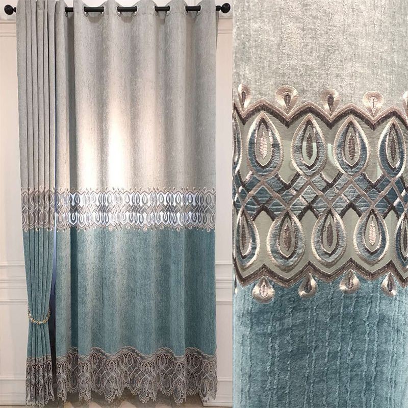 Chenille-Vorhang, Maßanfertigung, Vorhang, Modern, Stickerei, Wohnzimmer