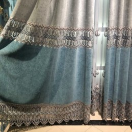 Chenille-Vorhang, Maßanfertigung, Vorhang, Modern, Stickerei, Wohnzimmer