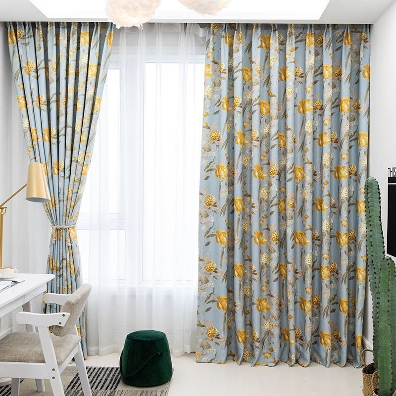 Moderne Gardine Nach Maß Gardine Blumen Druck Home
