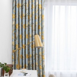Moderne Gardine Nach Maß Gardine Blumen Druck Home