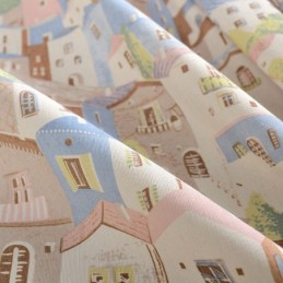 Nordische Gardine Maßgardine Cotton Town Bedruckt