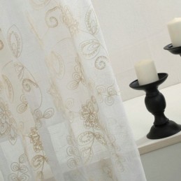 Schlichter Vorhang Nach Maß Vorhang Abstrakte Blumenstickerei Fensterbehandlung