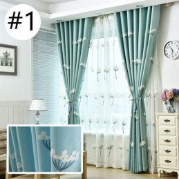 Nordische Gardine Maßgardine Minimalistische Blumenstickerei
