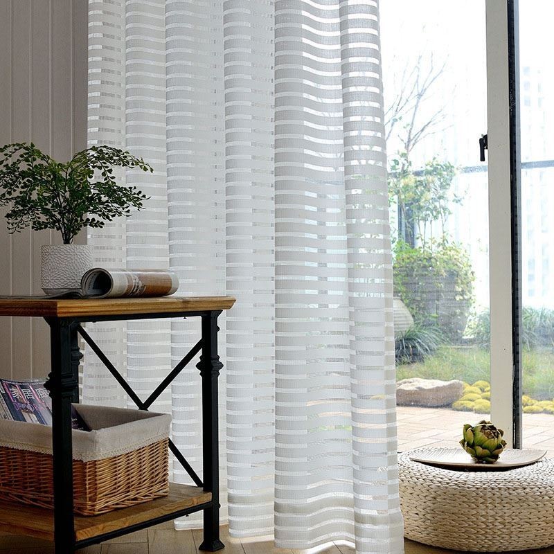 Moderner, Schlichter, Transparenter Vorhang, Maßgefertigt, Vorhangstreifen, Jacquard, Wohnzimmer, Arbeitszimmer, Vielseitiger Stoff