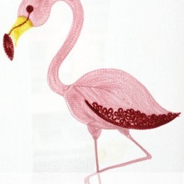 Bestickter Flamingo-Vorhang, Maßgefertigt, Halbtransparent, Transparente Vorhänge Für Wohnzimmer Und Schlafzimmer