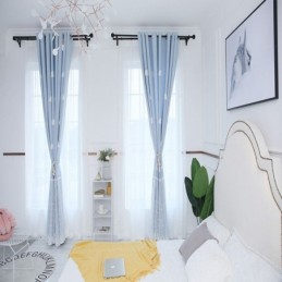 Süße Wolkenvorhänge, Blau, Halbverdunkelnd, Für Mädchenzimmer