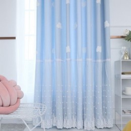 Süße Wolkenvorhänge, Blau, Halbverdunkelnd, Für Mädchenzimmer