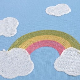 Niedlicher Cartoon-Regenbogen-Verdunkelungsvorhang, Maßgefertigter Vorhang Für Kinderzimmer