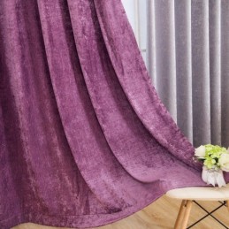 Vorhang Im Amerikanischen Antik-Stil, Maßgefertigt, Chenille, Einfarbig, Violett, Für Schlafzimmer, Verdunkelungsstoff