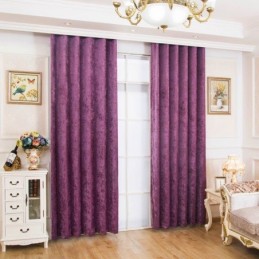 Vorhang Im Amerikanischen Antik-Stil, Maßgefertigt, Chenille, Einfarbig, Violett, Für Schlafzimmer, Verdunkelungsstoff