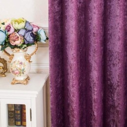 Vorhang Im Amerikanischen Antik-Stil, Maßgefertigt, Chenille, Einfarbig, Violett, Für Schlafzimmer, Verdunkelungsstoff