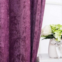 Vorhang Im Amerikanischen Antik-Stil, Maßgefertigt, Chenille, Einfarbig, Violett, Für Schlafzimmer, Verdunkelungsstoff