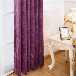 Vorhang Im Amerikanischen Antik-Stil, Maßgefertigt, Chenille, Einfarbig, Violett, Für Schlafzimmer, Verdunkelungsstoff