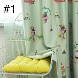 Schöner Vorhang Mit Eiscreme-Druck, Maßgefertigter Vorhang, Moderne Verdunkelungsvorhänge Für Kinderzimmer