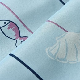 Cartoon Fisch Muster Blau Verdunkelungsvorhänge Bedruckter Vorhang Maßgefertigter Vorhang Für Kinderzimmer