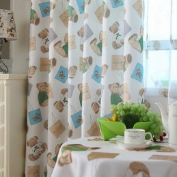 Vorhang Mit Cartoon-Bär-Design, Maßgefertigt, Schöner Vorhang Für Jungen- Und Mädchenzimmer