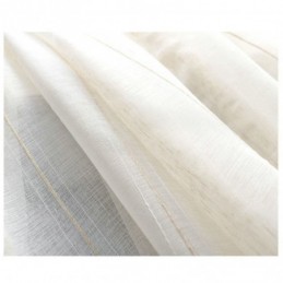 Japanischer Schlichter Vorhang, Maßgefertigt, Großer Streifen-Jacquard, Weißer Flachsstoff