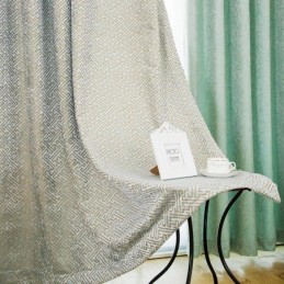 Vorhang Im Nordischen Abstrakten Stil, Maßgefertigt, Vorhang Maze Jarquard, Wohnzimmer, Bice Chenille, Verdunkelungsstoff