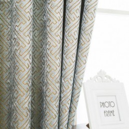 Vorhang Im Nordischen Abstrakten Stil, Maßgefertigt, Vorhang Maze Jarquard, Wohnzimmer, Bice Chenille, Verdunkelungsstoff