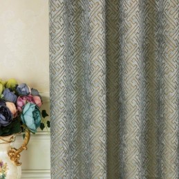 Vorhang Im Nordischen Abstrakten Stil, Maßgefertigt, Vorhang Maze Jarquard, Wohnzimmer, Bice Chenille, Verdunkelungsstoff