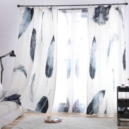 Moderner Minimalistischer Vorhang, Maßgefertigt, Digitaler 5D-Druck, Lebensechte Feder-Fensterbehandlung