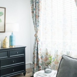 American Cartoon Sheer Vorhang, Maßgefertigt, Vorhang Mit Seestern-Muschel-Print, Für Schlafzimmer Und Kinderzimmer, Stoff