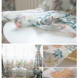 American Cartoon Sheer Vorhang, Maßgefertigt, Vorhang Mit Seestern-Muschel-Print, Für Schlafzimmer Und Kinderzimmer, Stoff