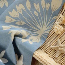 Japanischer Einfacher Vorhang, Maßgefertigt, Vorhang Mit Blauem Blumendruck