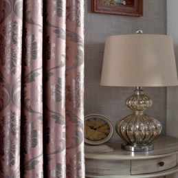 Europäischer Ländlicher Vorhang, Maßgeschneiderter Vorhang, Rosa Jacquard, Schlafzimmer, Verdunkelungsstoff