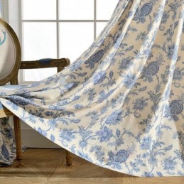 Japanischer Einfacher Vorhang, Maßgefertigter Vorhang, Blau Bedruckter Stoff Für Arbeitszimmer Und Schlafzimmer