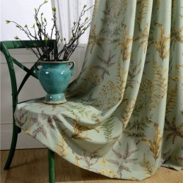 Amerikanischer Ländlicher Vorhang, Maßgefertigt, Vorhang, Baumblätter, Bedruckt, Umweltfreundlicher Baumwollstoff