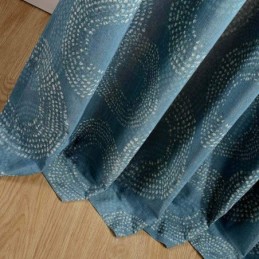 American Antique Vorhang, Maßgefertigt, Vorhang, Blau, Kreis Bedruckt