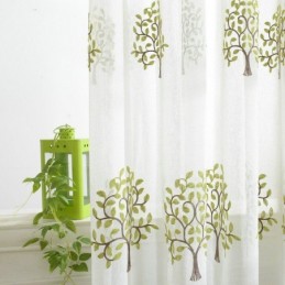 Europäischer Transparenter Vorhang, Maßgefertigt, Vorhang Im Pastoralen Stil, Stickerei