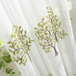 Europäischer Transparenter Vorhang, Maßgefertigt, Vorhang Im Pastoralen Stil, Stickerei