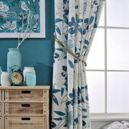 Moderner, Schlichter Vorhang, Maßgefertigt, Vorhang Aus Frischem Blumendruck Für Schlafzimmer