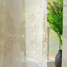 Nordischer Einfacher Transparenter Vorhang Nach Maß Vorhang Europäische Blumenstickerei Wohnzimmer Arbeitszimmer Stoff