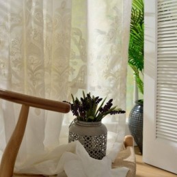 Nordischer Einfacher Transparenter Vorhang Nach Maß Vorhang Europäische Blumenstickerei Wohnzimmer Arbeitszimmer Stoff