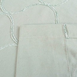 Japanischer Einfacher Vorhang, Maßgefertigter Vorhang, Geometrische Stickerei, Grüner, Umweltfreundlicher Stoff