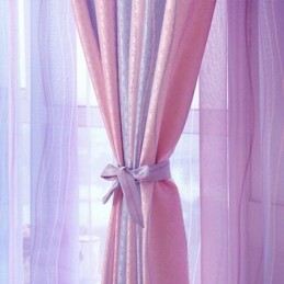 Moderne Jacquard-Vorhänge Mit Farbverlauf, Bunter Streifenvorhang, Maßgefertigter Vorhang Für Mädchenschlafzimmer