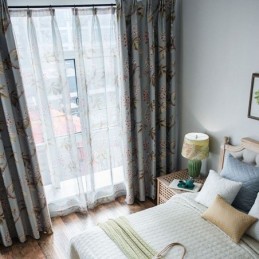 Moderner Ländlicher Vorhang, Maßgefertigt, Vorhangspray, Bedruckt, Schlafzimmer, Umweltschutz, Verdunkelungsstoff