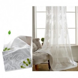 Europäischer Klassischer Transparenter Vorhang, Maßgefertigter Vorhang, Blumen-Jacquard, Wohnzimmer, Arbeitszimmer, Weicher Baumwollstoff