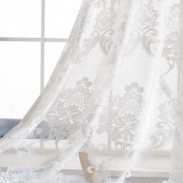 Schlichter Klassischer Transparenter Vorhang, Maßgefertigter Vorhang, Europäischer Blumen-Jacquard-Stoff Für Wohnzimmer Und Schlafzimmer
