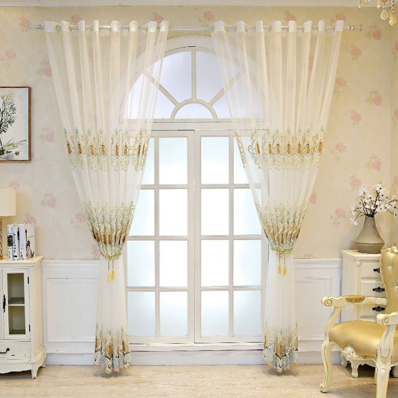 Europa Tüll Vorhänge Bestickt Sheer Für Wohnzimmer Schlafzimmer