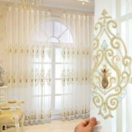 Europa Tüll Vorhänge Bestickt Sheer Für Wohnzimmer Schlafzimmer