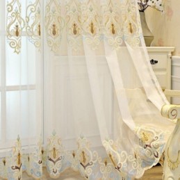 Europa Tüll Vorhänge Bestickt Sheer Für Wohnzimmer Schlafzimmer