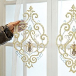 Europa Tüll Vorhänge Bestickt Sheer Für Wohnzimmer Schlafzimmer