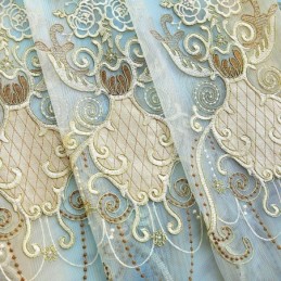 Europa Tüll Vorhang Maßgeschneiderte Vorhang Bestickt Voile Für Wohnzimmer