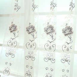Moderne Florale Transparente Tüllvorhänge Für Wohnzimmer Und Schlafzimmer